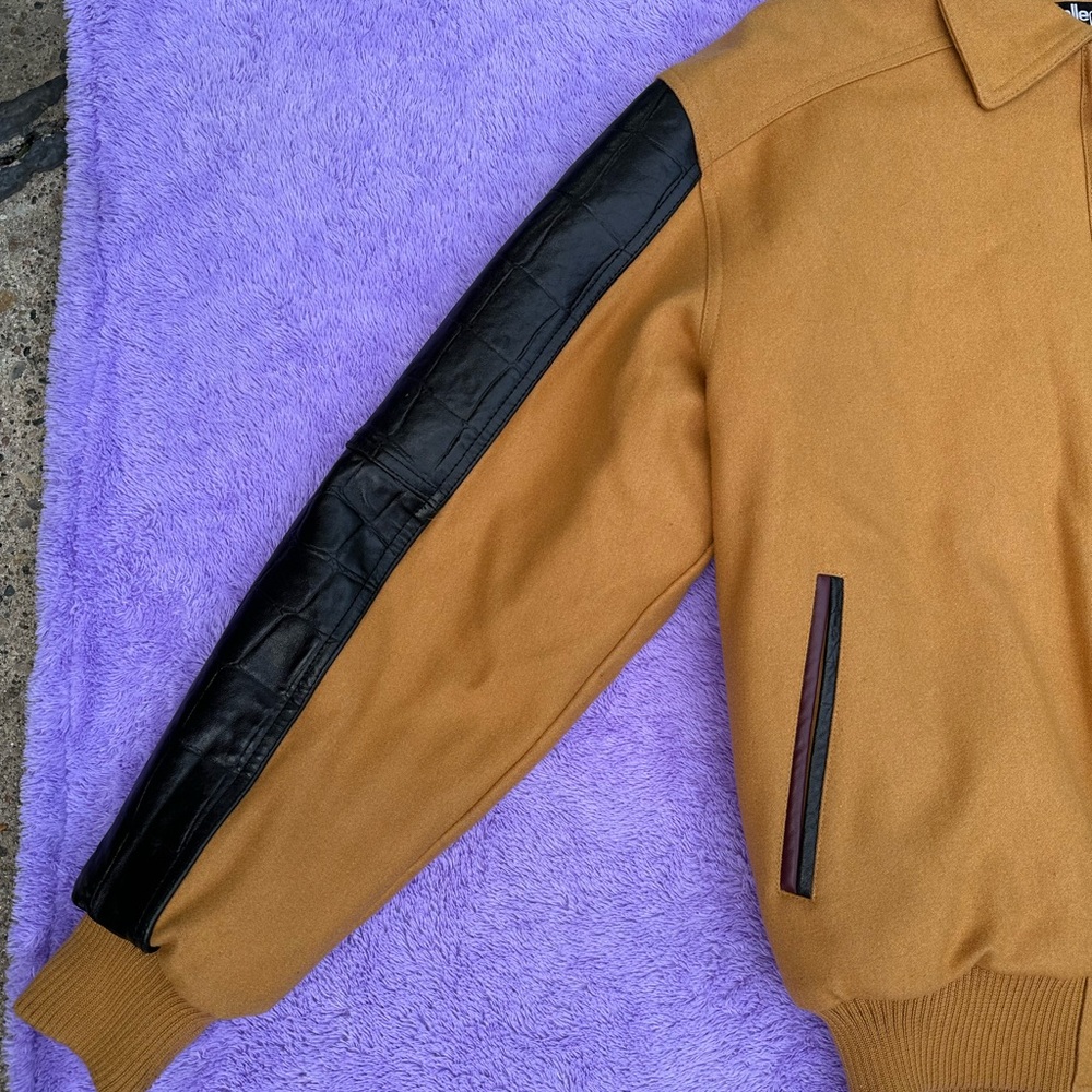 Pelle Pelle Men's Yellow Soda Club Bomber Varsity Jacket - Picture 10 of 14